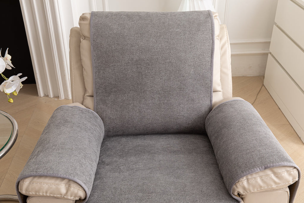 Sofa Decor Aria Textured Armchair Sofa Cover Pieces in Soft Grey - chair cover piece detail for armchair sofa cover pieces in Australia, image 32