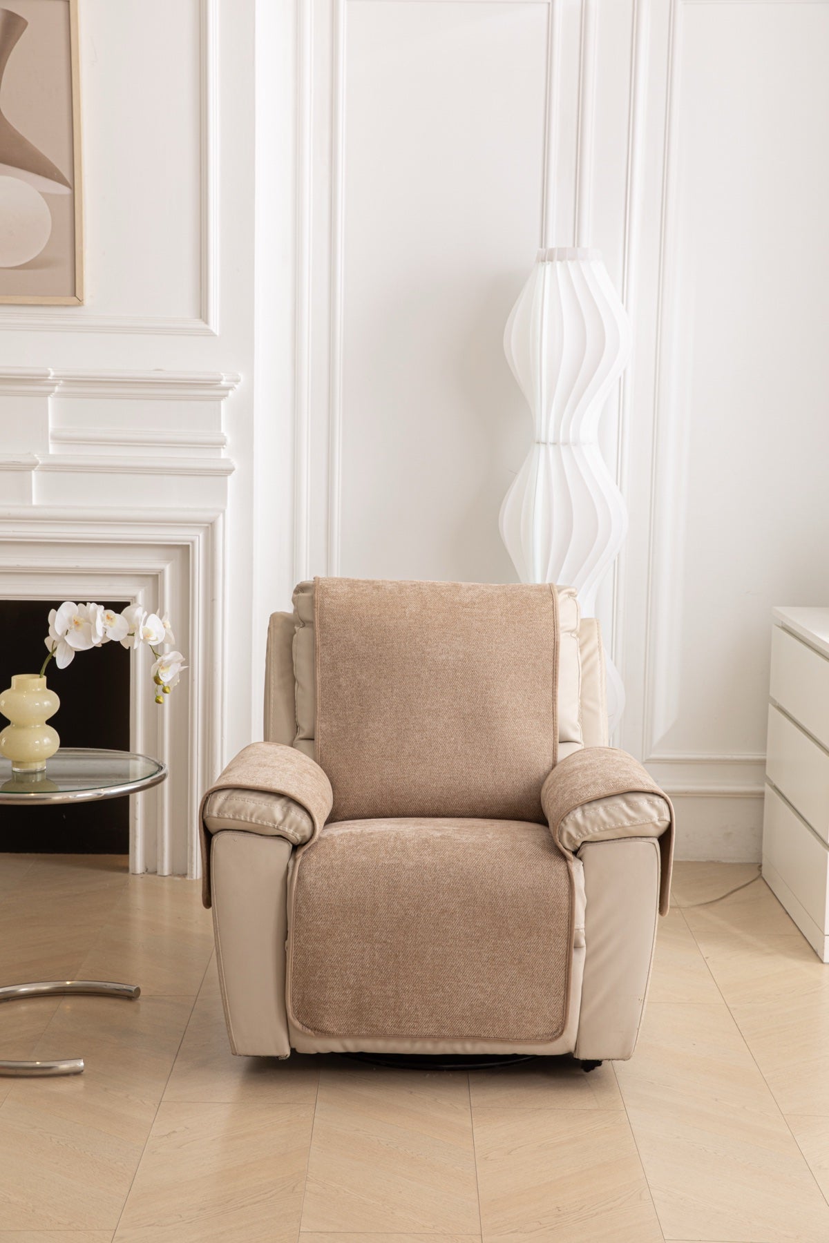 Sofa Decor Aria Textured Armchair Sofa Cover Pieces in Warm Taupe - chair cover piece detail for armchair sofa cover pieces in Australia, image 13