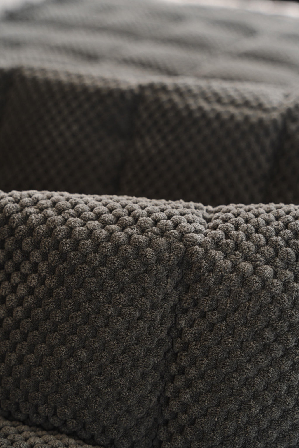 Sofa Decor Aspen Quilted Sherpa Sofa Seat Cover in Charcoal Grey Sherpa - quilted fabric and sherpa edge detail for quilted sofa seat covers in Australia