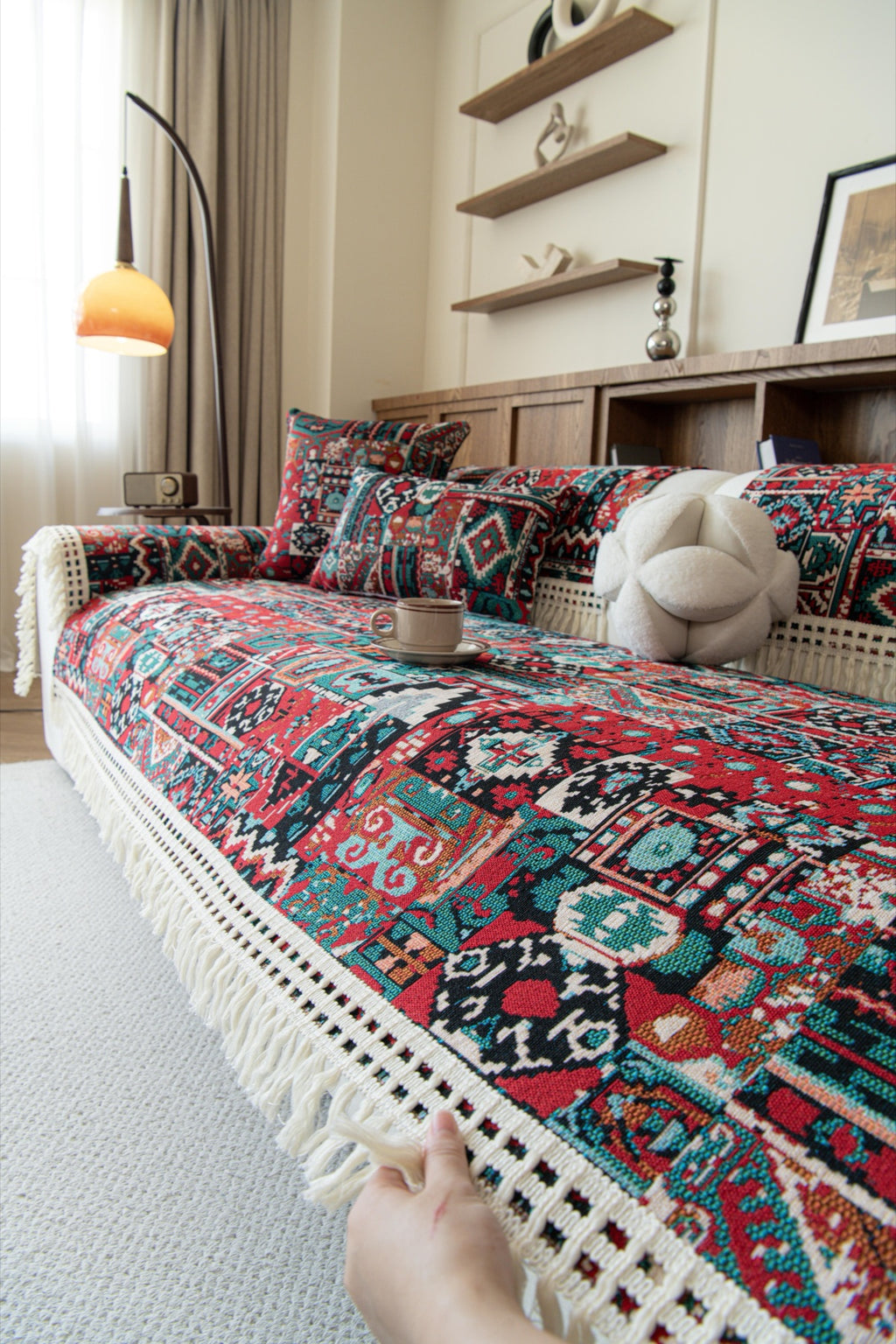 Sofa Decor Atlas Kilim Fringe Sofa Cover Piece - kilim sofa cover piece styling for kilim fringe sofa cover piece in Australia, image 1