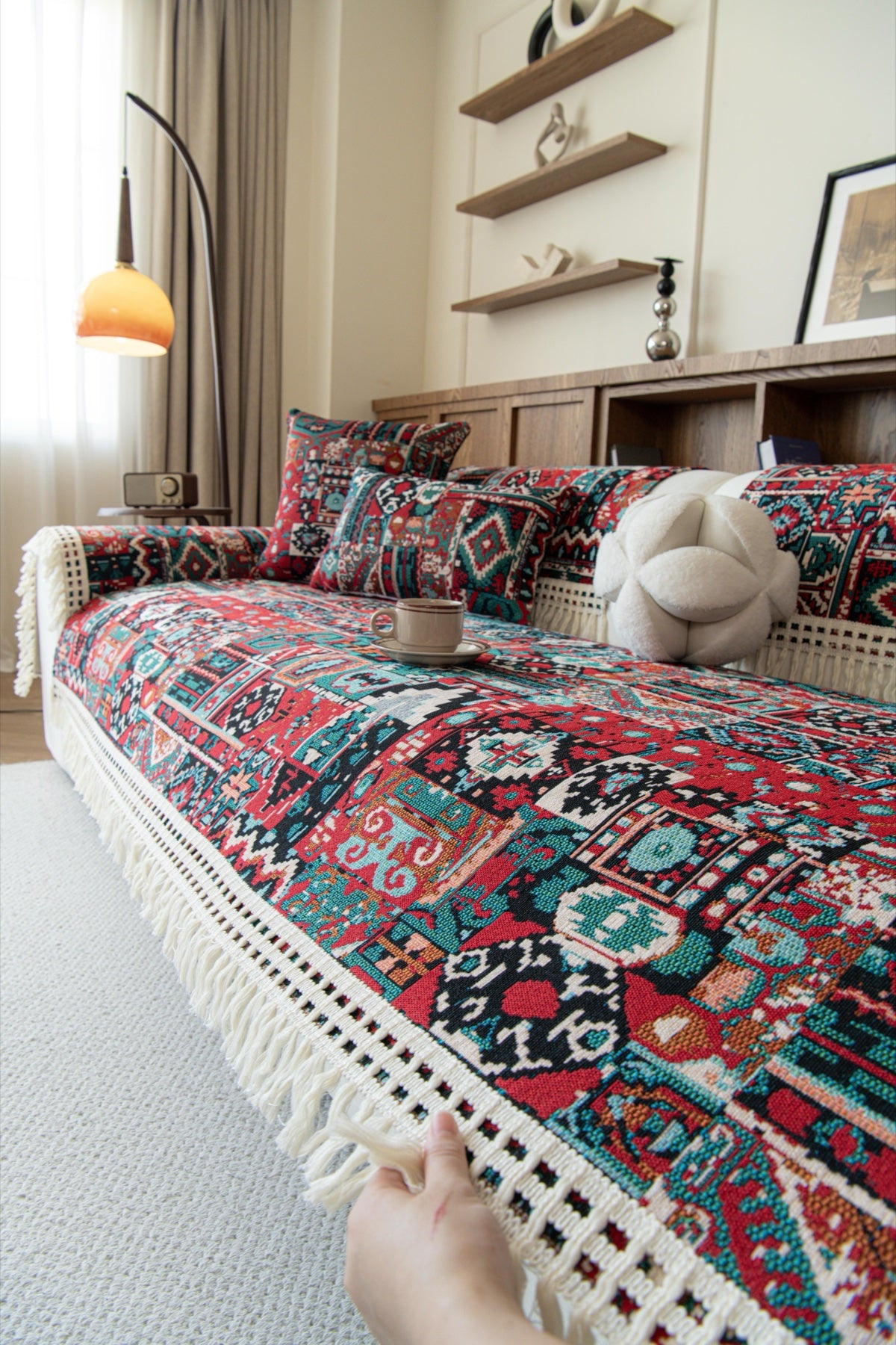 Sofa Decor Atlas Kilim Fringe Sofa Cover Piece - kilim sofa cover piece styling for kilim fringe sofa cover piece in Australia, image 1