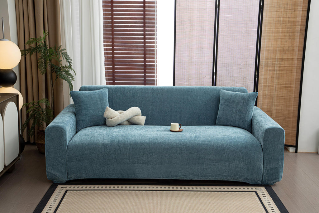 Sofa Decor Marlow Chenille Stretch Sofa Cover lifestyle product image for weather resistant sofa cover in Australia