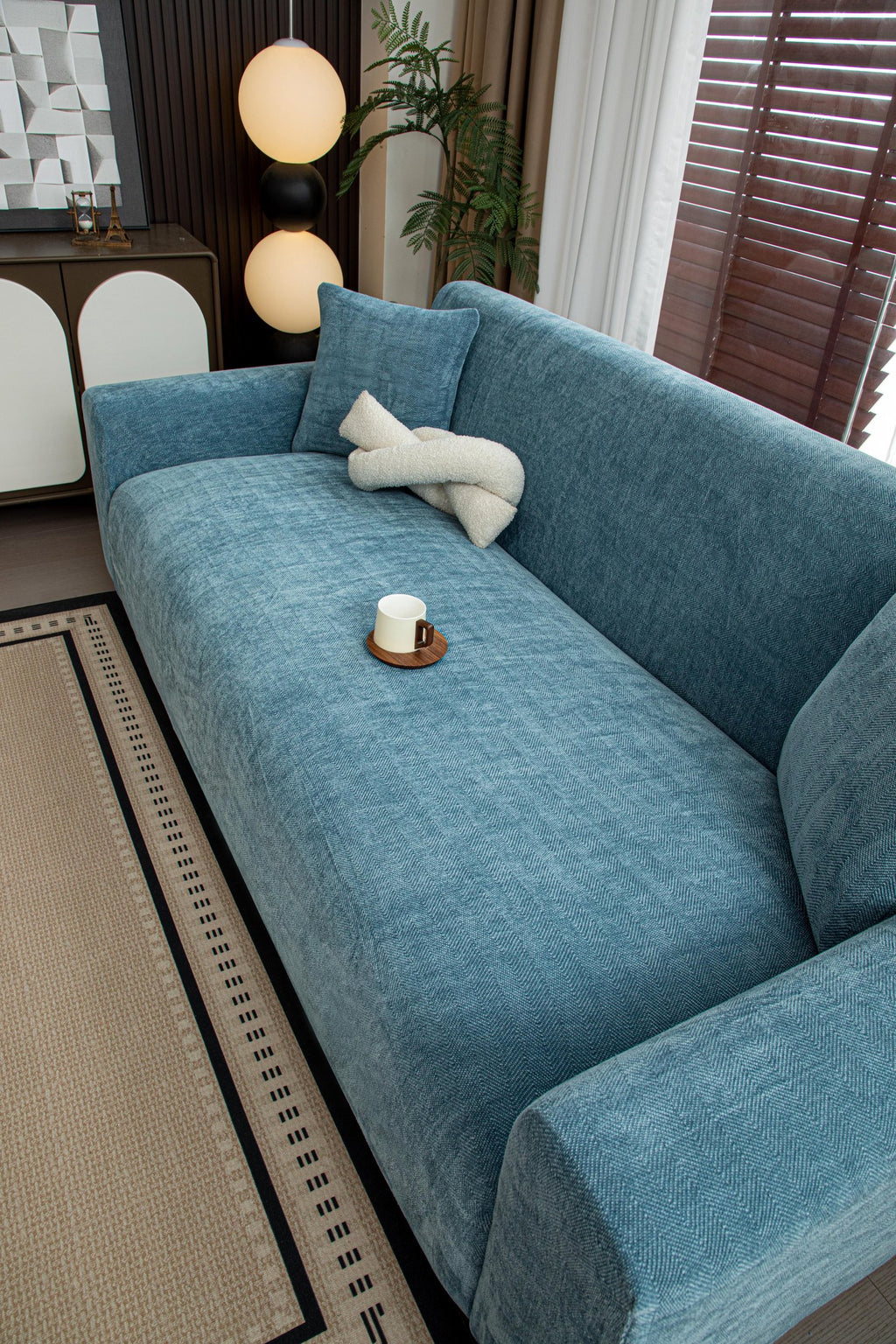 Soft Chenille Stretch Sofa Cover - Non-Slip Couch Protector for 1, 2 & 3 Seater Sofas