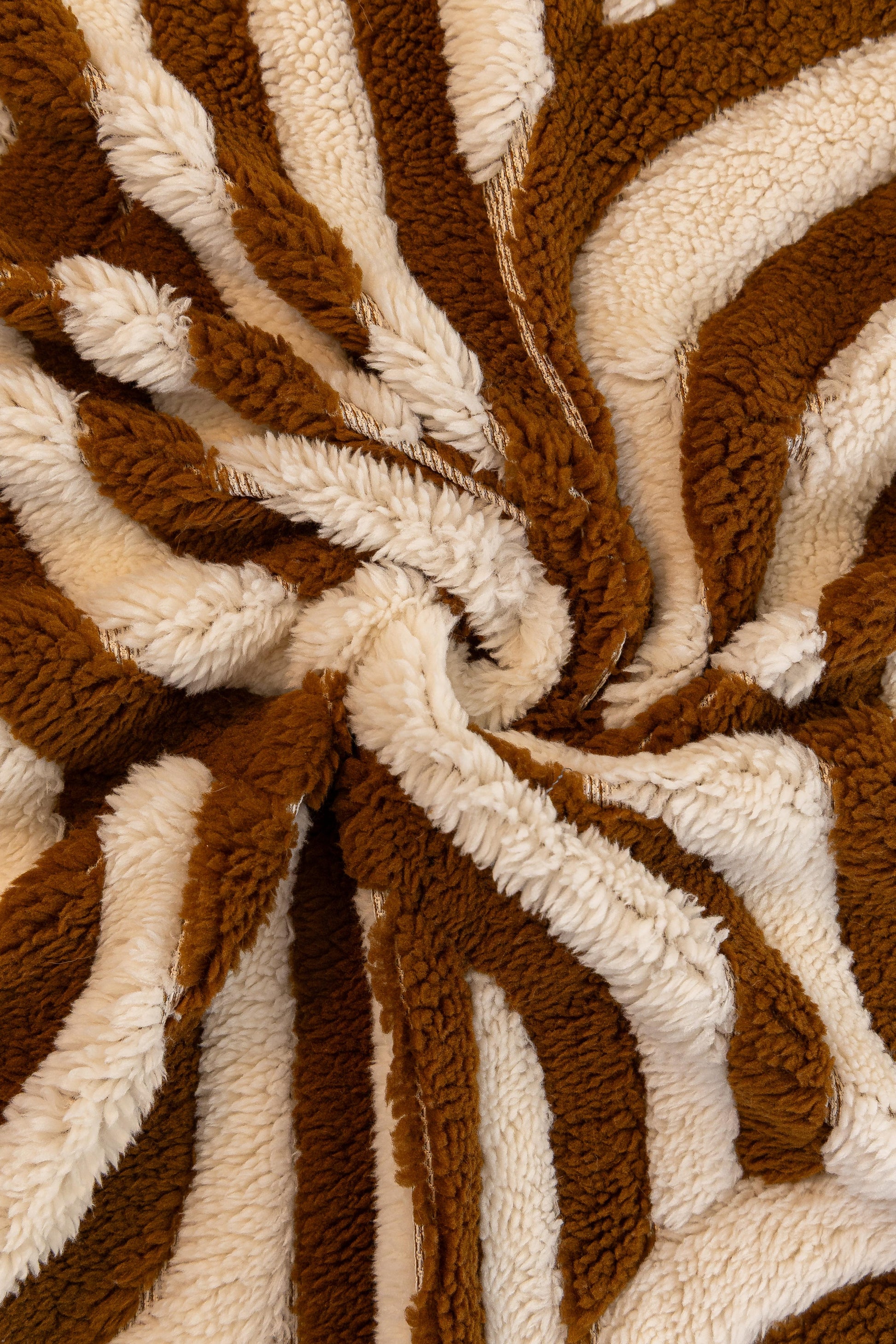 Sofa Decor Riviera Wave Stripe Sofa Cover in Brown Cream - fabric detail image for plush patterned couch covers in Australia