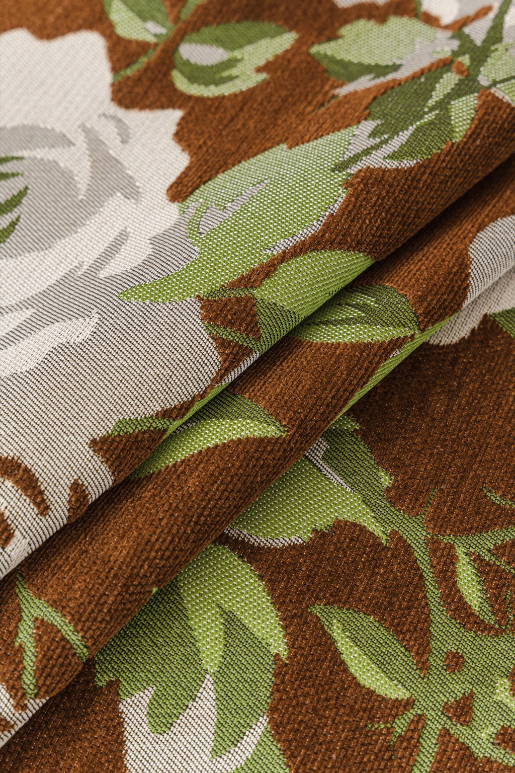 Sofa Decor Camellia Skirted Floral Sofa Throw Cover in Olive Cocoa Floral - floral fabric and skirt edge detail for floral sofa throw covers in Australia