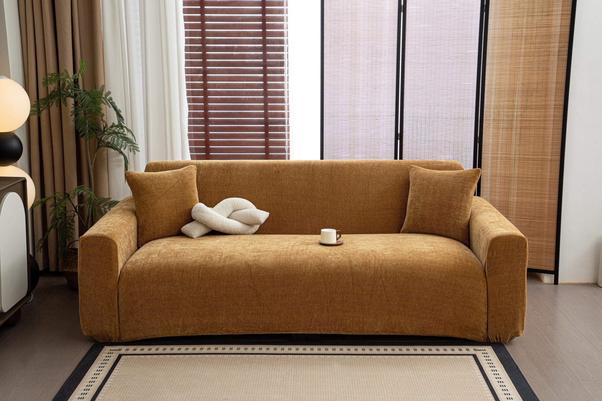 Soft Chenille Stretch Sofa Cover - Non-Slip Couch Protector for 1, 2 & 3 Seater Sofas