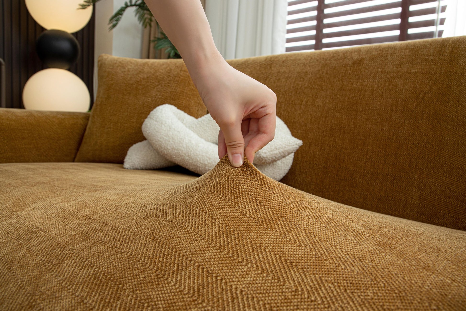 Soft Chenille Stretch Sofa Cover - Non-Slip Couch Protector for 1, 2 & 3 Seater Sofas