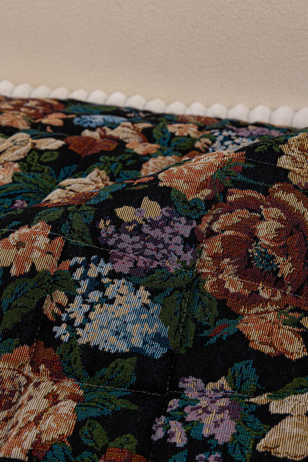Sofa Decor Celeste Floral Jacquard Sofa Seat Cover in Midnight Garden Floral - floral jacquard fabric detail for floral sofa seat covers in Australia