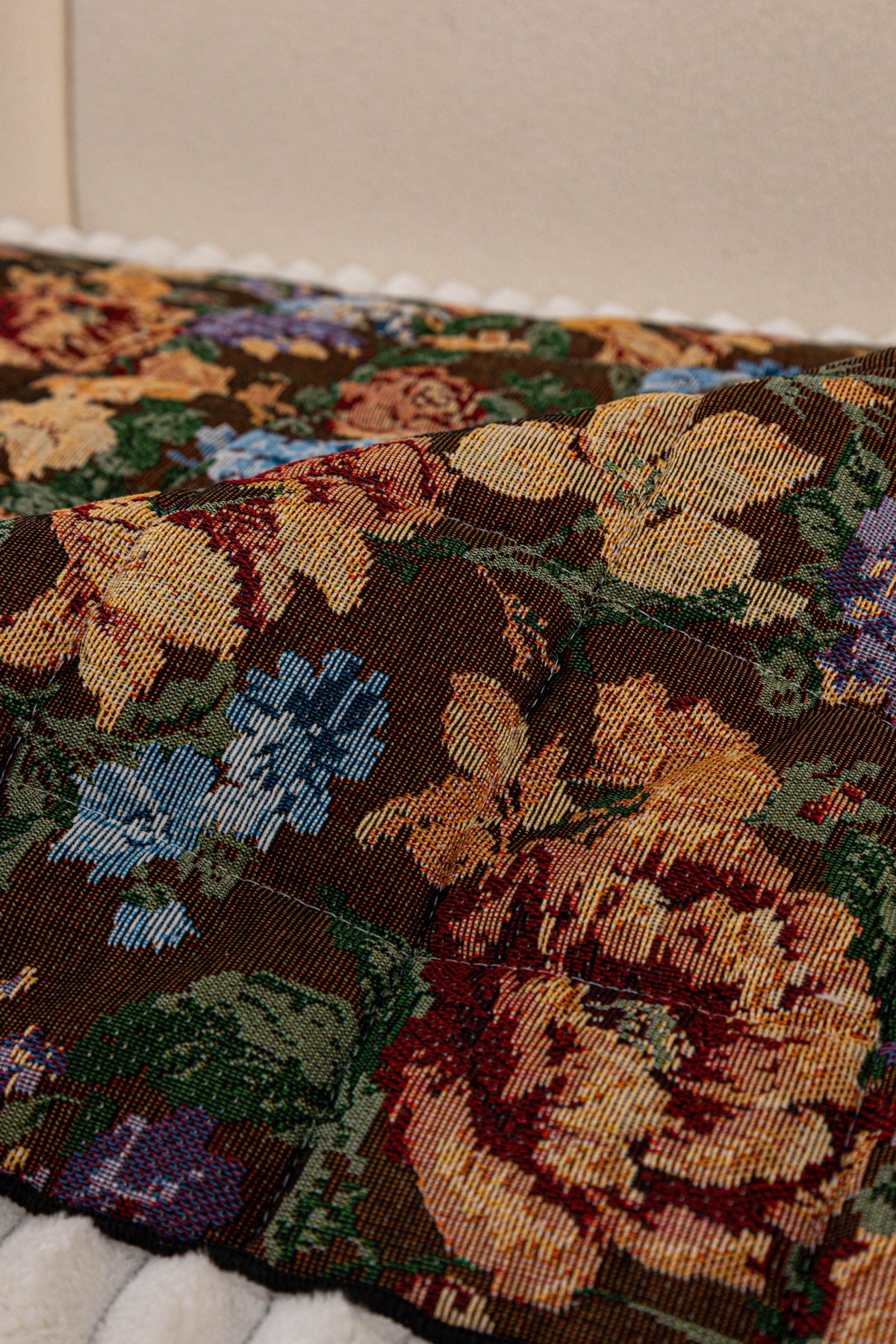 Sofa Decor Celeste Floral Jacquard Sofa Seat Cover in Midnight Garden Floral - floral jacquard fabric detail for floral sofa seat covers in Australia