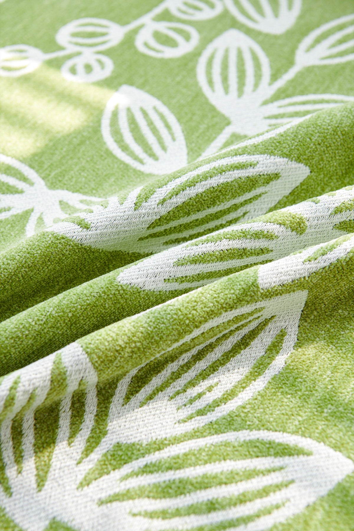Sofa Decor Celia Floral Vine Fringe Sofa Throw Cover in Apple Green - floral vine sofa throw cover fabric and edge detail in Australia, image 24