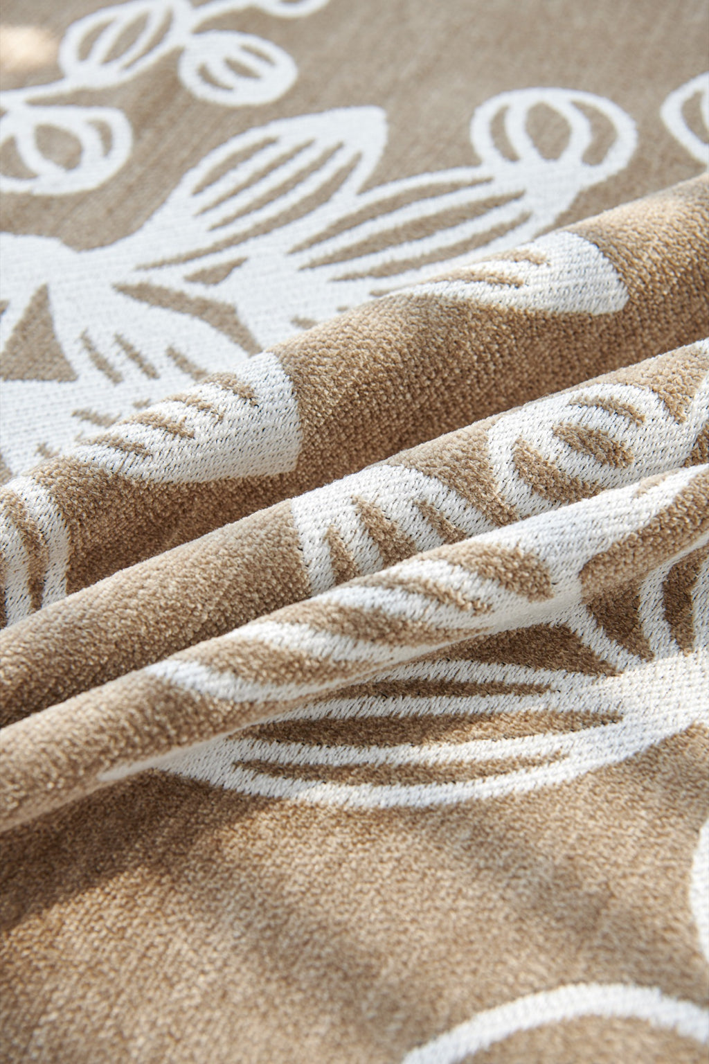 Sofa Decor Celia Floral Vine Fringe Sofa Throw Cover in Cocoa Vine - floral vine sofa throw cover fabric and edge detail in Australia, image 15