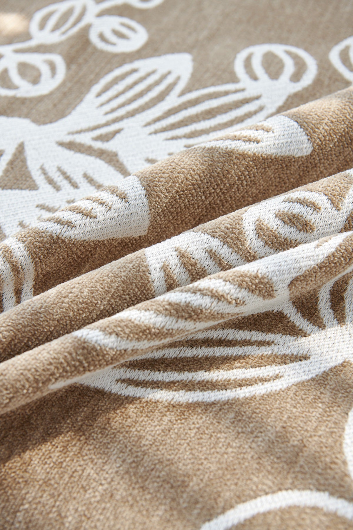 Sofa Decor Celia Floral Vine Fringe Sofa Throw Cover in Cocoa Vine - floral vine sofa throw cover fabric and edge detail in Australia, image 15
