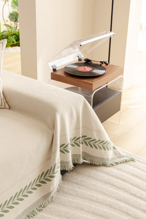 Sofa Decor Elowen Olive Border Sofa Throw Cover in Olive Border - olive border sofa throw cover styled couch cover in Australia, image 3