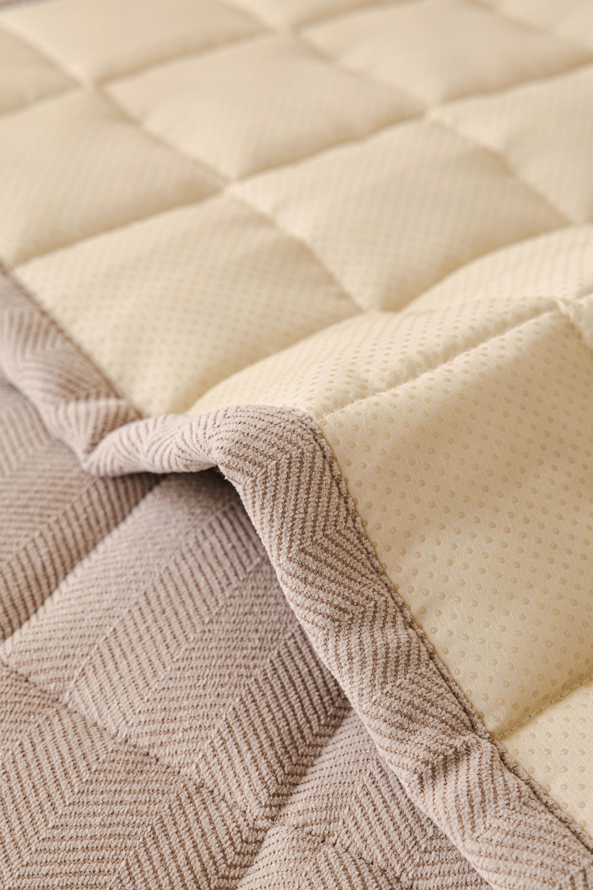 Sofa Decor Haven Quilted Corduroy Sofa Cover Piece in Warm Taupe - quilted corduroy fabric detail for quilted corduroy sofa cover pieces in Australia, image 52