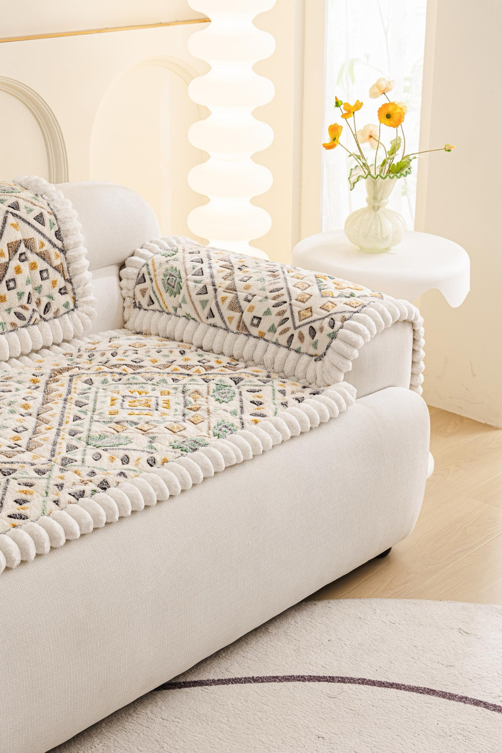 Sofa Decor Liora Pom Edge Boho Sofa Seat Cover - sofa cover piece styling for boho sofa cover piece in Australia, image 5