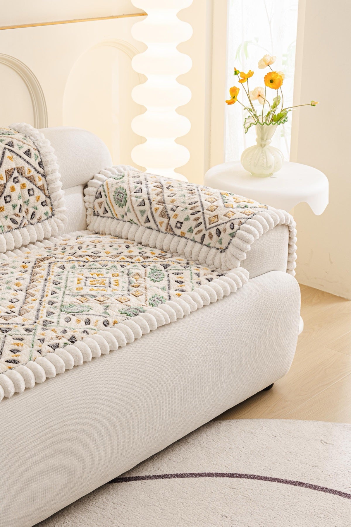 Sofa Decor Liora Pom Edge Boho Sofa Seat Cover - sofa cover piece styling for boho sofa cover piece in Australia, image 5