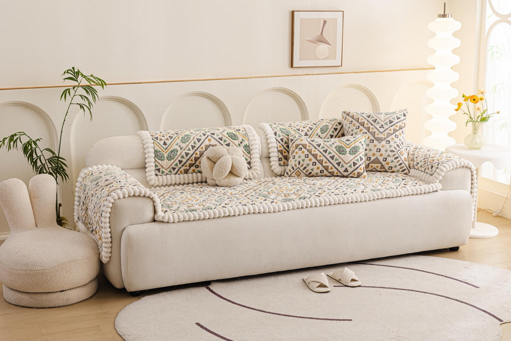 Sofa Decor Liora Pom Edge Boho Sofa Seat Cover - sofa cover piece styling for boho sofa cover piece in Australia, image 13