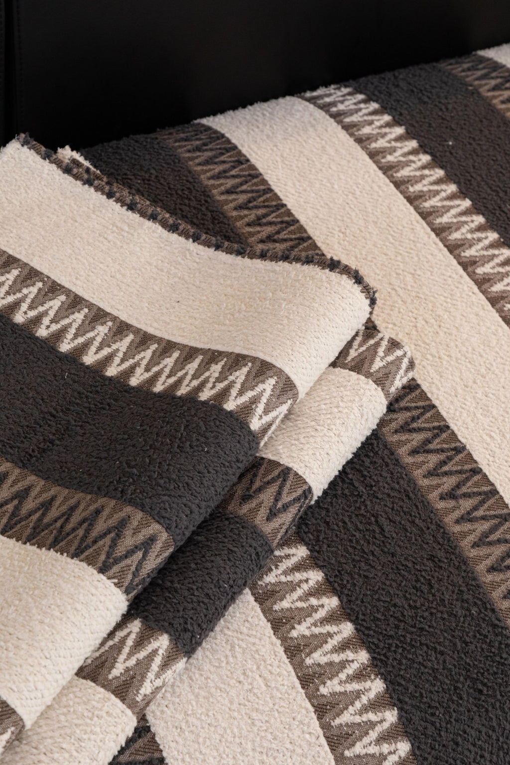 Sofa Decor Marlow Plush Stripe Sofa Seat Cover in Caramel Brown Stripe - detail image for plush striped couch cover pieces in Australia