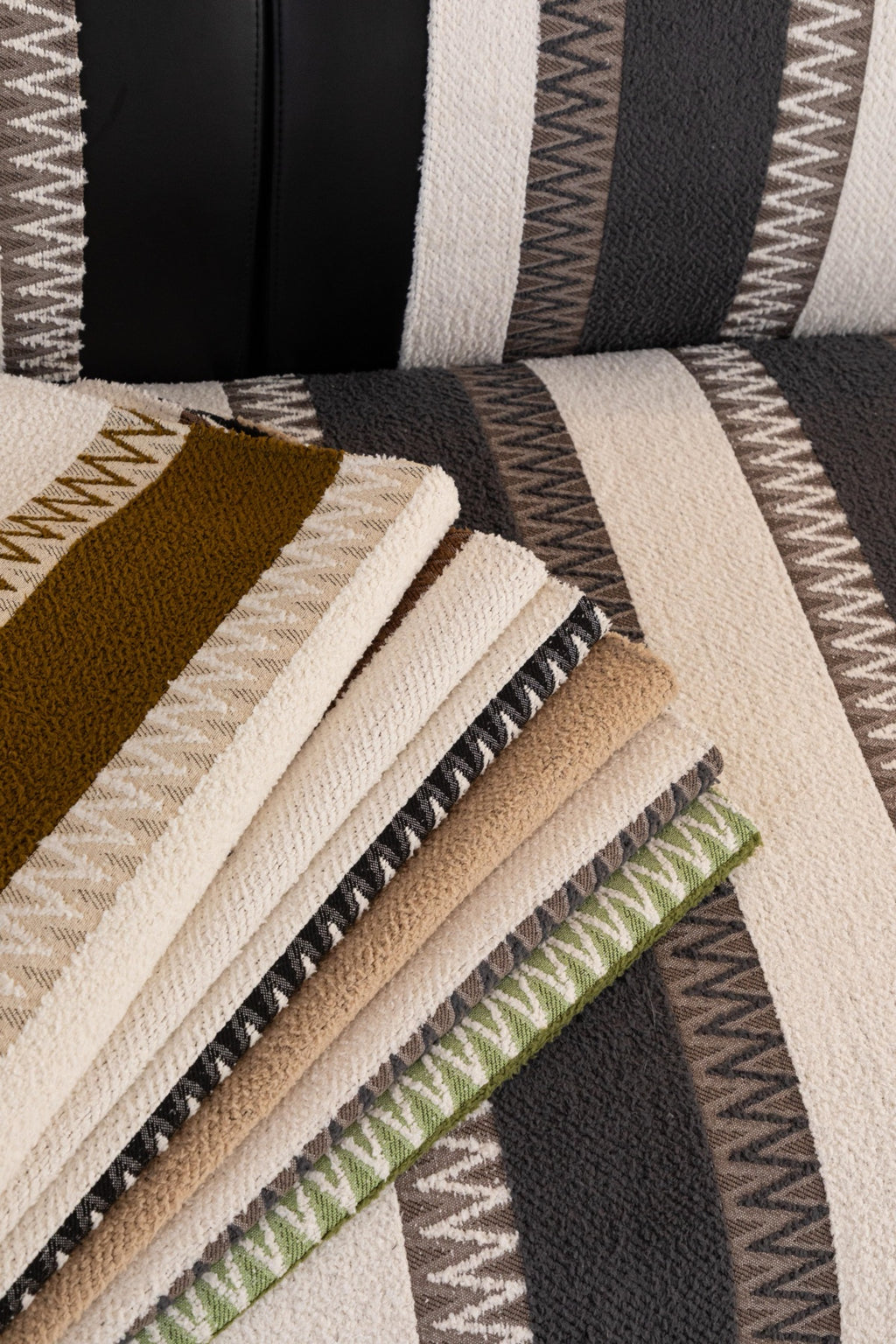 Sofa Decor Marlow Plush Stripe Sofa Seat Cover in Caramel Brown Stripe - detail image for plush striped couch cover pieces in Australia