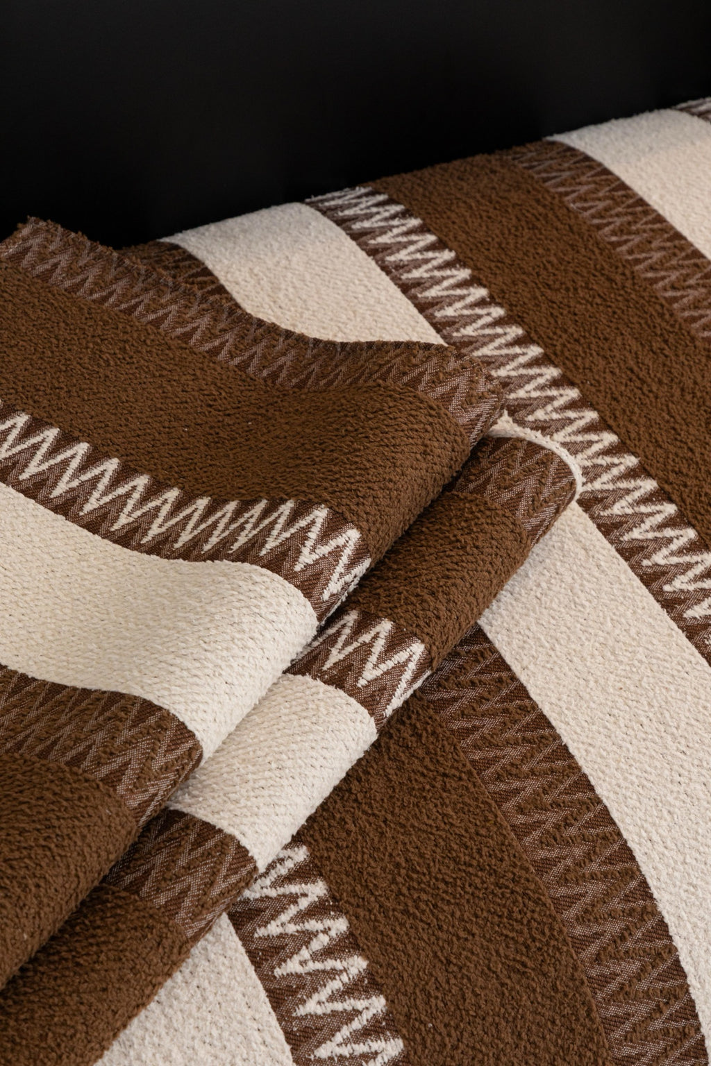 Sofa Decor Marlow Plush Stripe Sofa Seat Cover in Mocha Brown Stripe - detail image for plush striped couch cover pieces in Australia