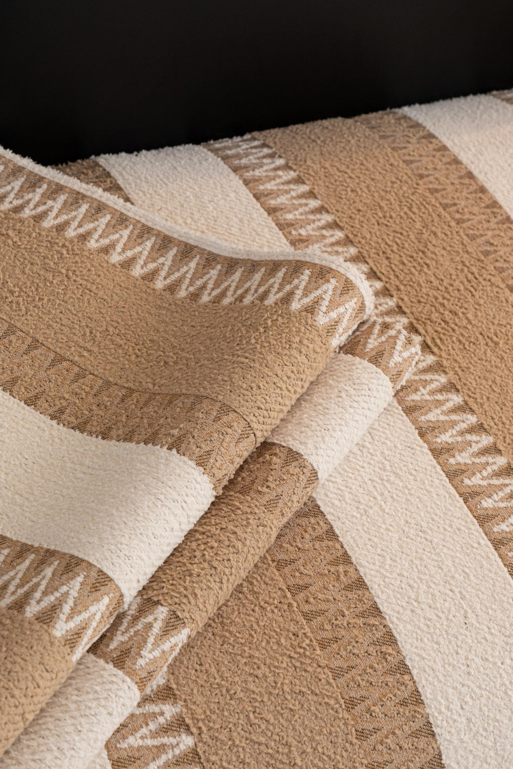 Sofa Decor Marlow Plush Stripe Sofa Seat Cover in Sand Beige Stripe - detail image for plush striped couch cover pieces in Australia