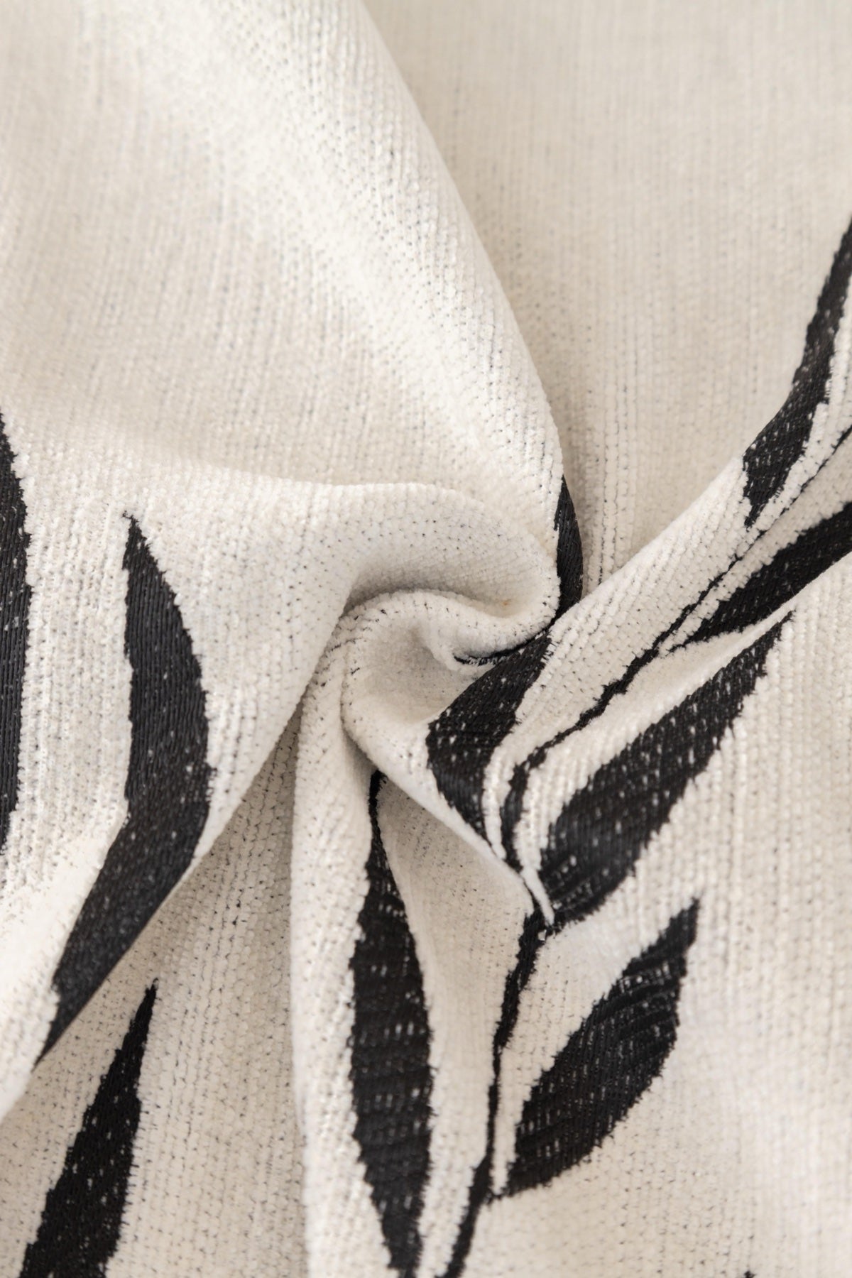 Sofa Decor Oliva Leaf Fringe Sofa Throw Cover in Black Leaf - leaf pattern sofa throw cover styled couch cover in Australia, image 32
