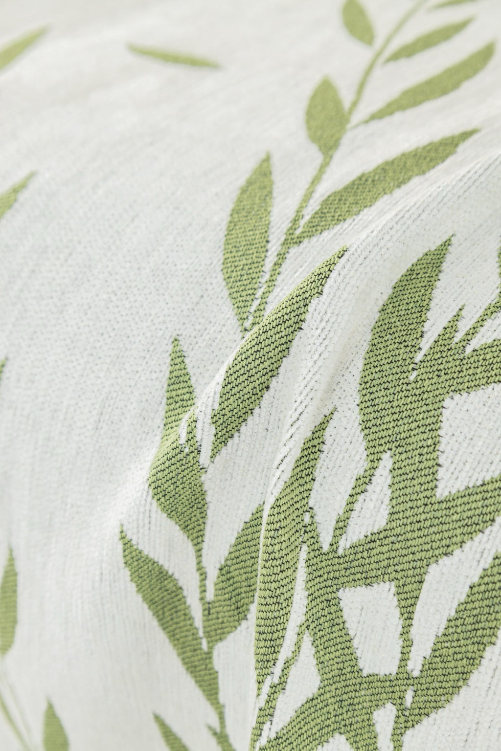 Sofa Decor Oliva Leaf Fringe Sofa Throw Cover in Sage Leaf - leaf pattern sofa throw cover styled couch cover in Australia, image 5