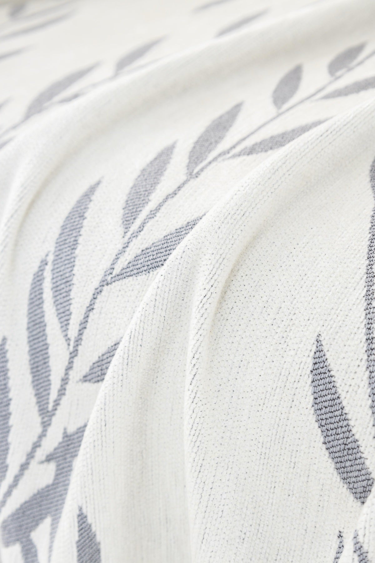 Sofa Decor Oliva Leaf Fringe Sofa Throw Cover in Silver Leaf - leaf pattern sofa throw cover styled couch cover in Australia, image 18