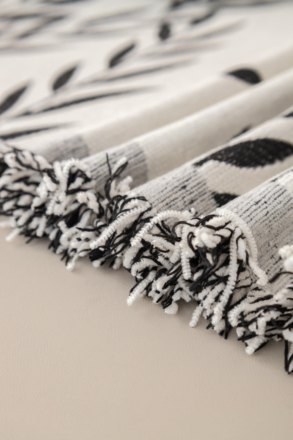 Sofa Decor Oliva Leaf Fringe Sofa Throw Cover in Silver Leaf - leaf pattern sofa throw cover styled couch cover in Australia, image 29