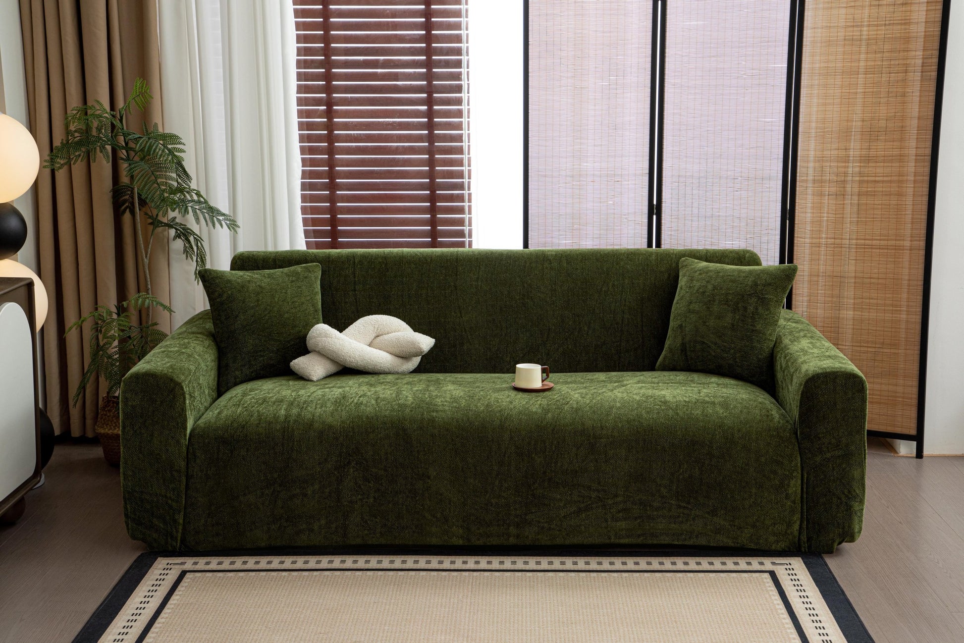 Sofa Decor Marlow Chenille Stretch Sofa Cover detail product image for weather resistant sofa cover in Australia