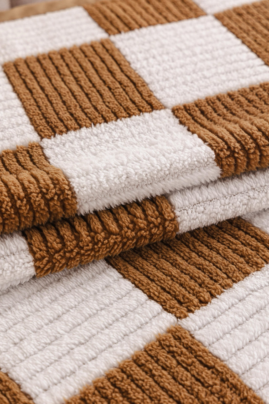 Sofa Decor Palermo Checker Chenille Sofa Cover Piece in Caramel Cream - checker chenille fabric and edge detail for checker chenille sofa cover pieces in Australia, image 23