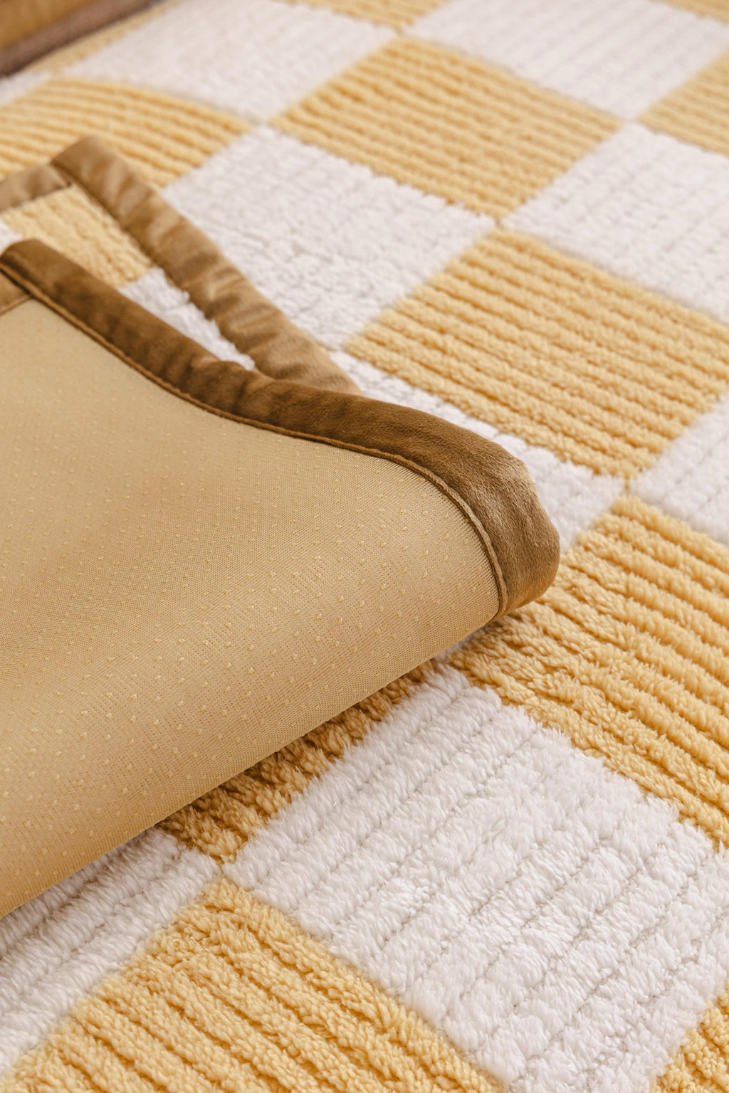 Sofa Decor Palermo Checker Chenille Sofa Cover Piece in Honey Cream - checker chenille fabric and edge detail for checker chenille sofa cover pieces in Australia, image 39
