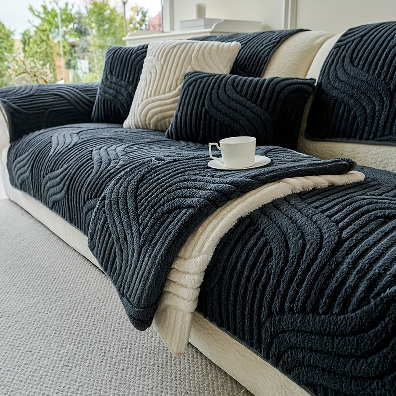Luxury Plush Sofa Cover Modern PetFriendly Comfort