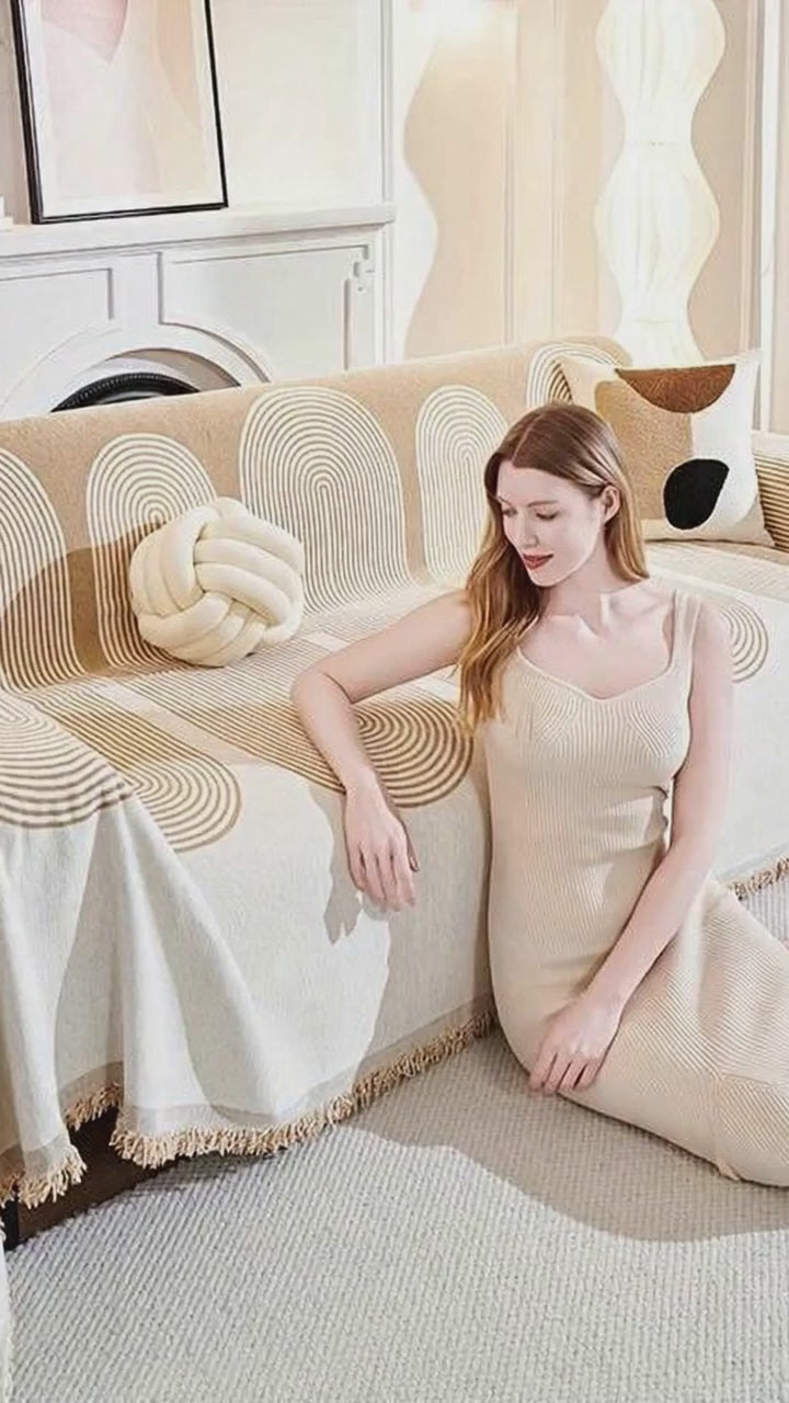 Premium Chenille Sofa Cover Australia | Pet-Friendly Jacquard Couch Protector | Machine Washable Universal Slipcover | Buy Online