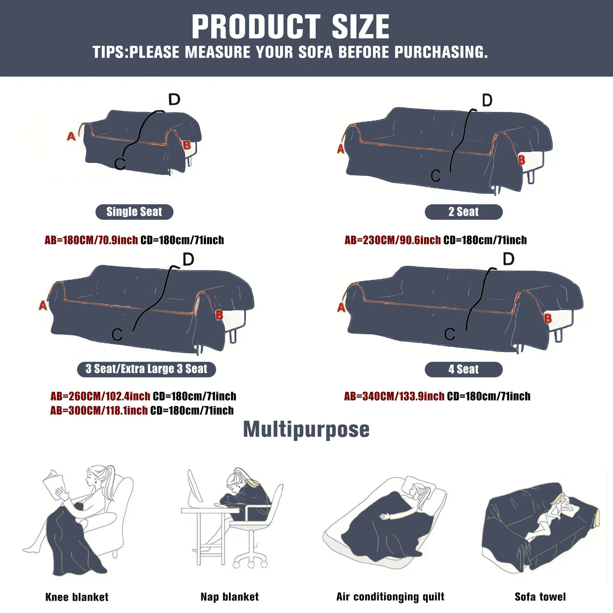 Different sizes of sofa covers available in australia