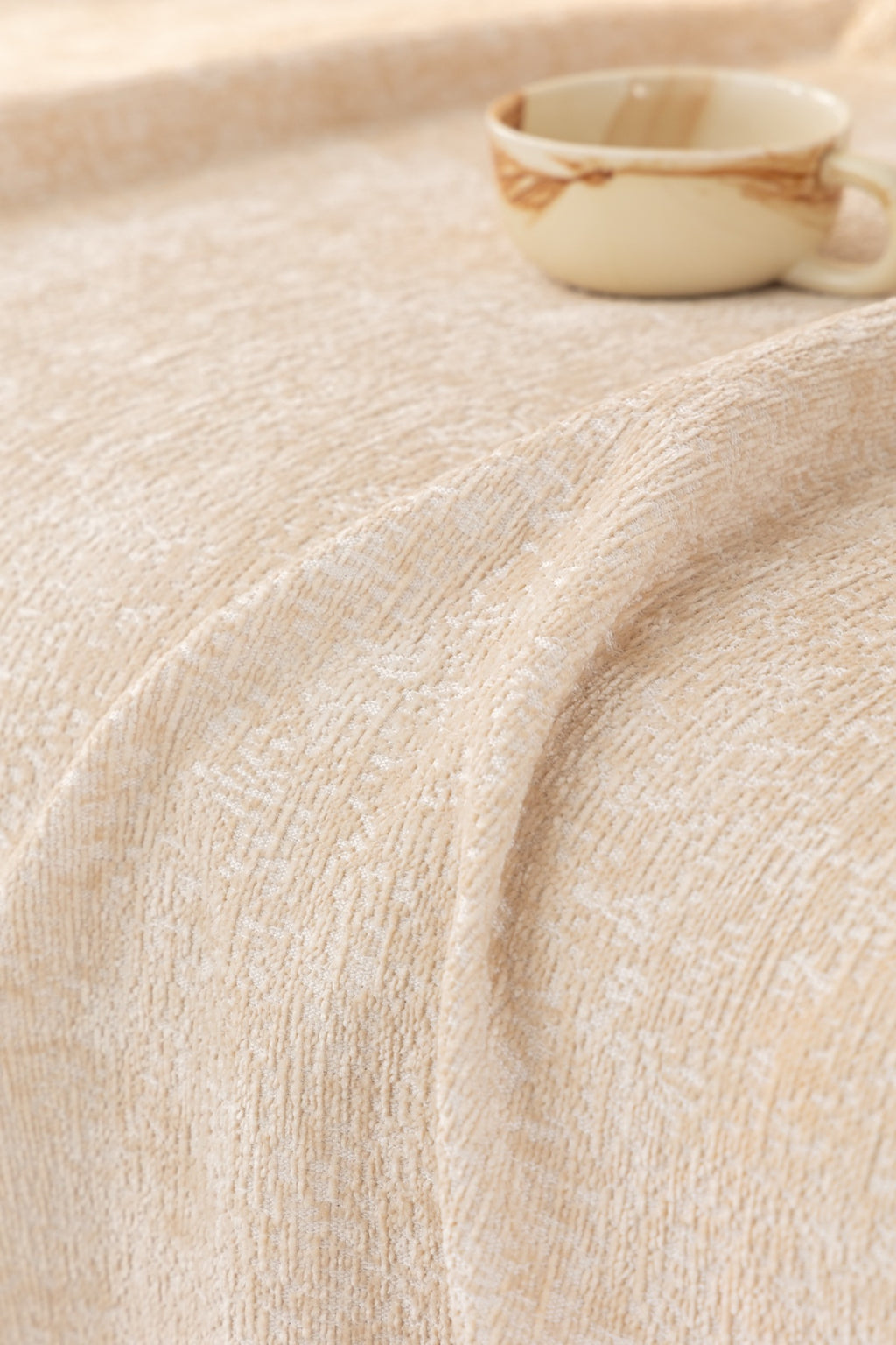 Sofa Decor Solene Textured Chenille Sofa Throw Cover in Ivory Cream - soft chenille texture detail for soft chenille couch cover in Australia, image 12