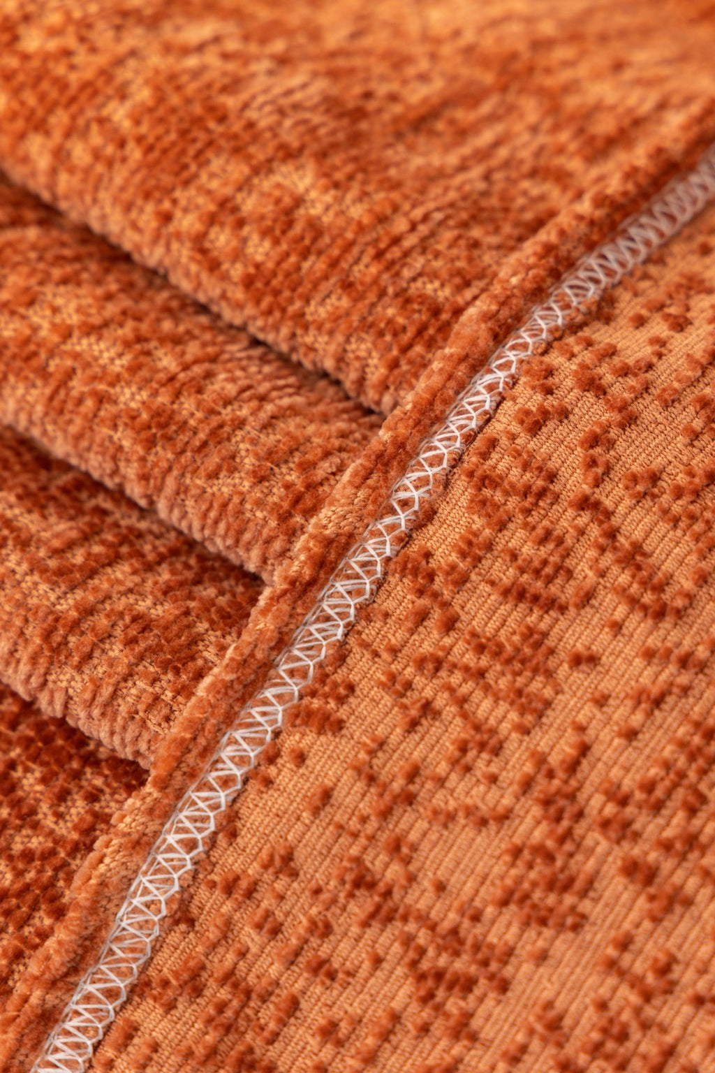 Sofa Decor Solene Textured Chenille Sofa Throw Cover in Terracotta Rust - soft chenille texture detail for soft chenille couch cover in Australia, image 37