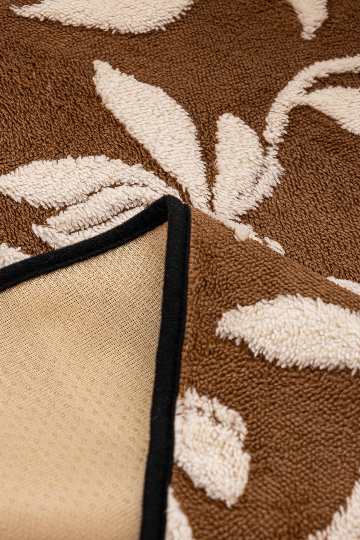 Sofa Decor Willow Quilted Leaf Sofa Seat Cover in Cocoa Leaf - fabric texture and edge detail for quilted sofa seat covers in Australia
