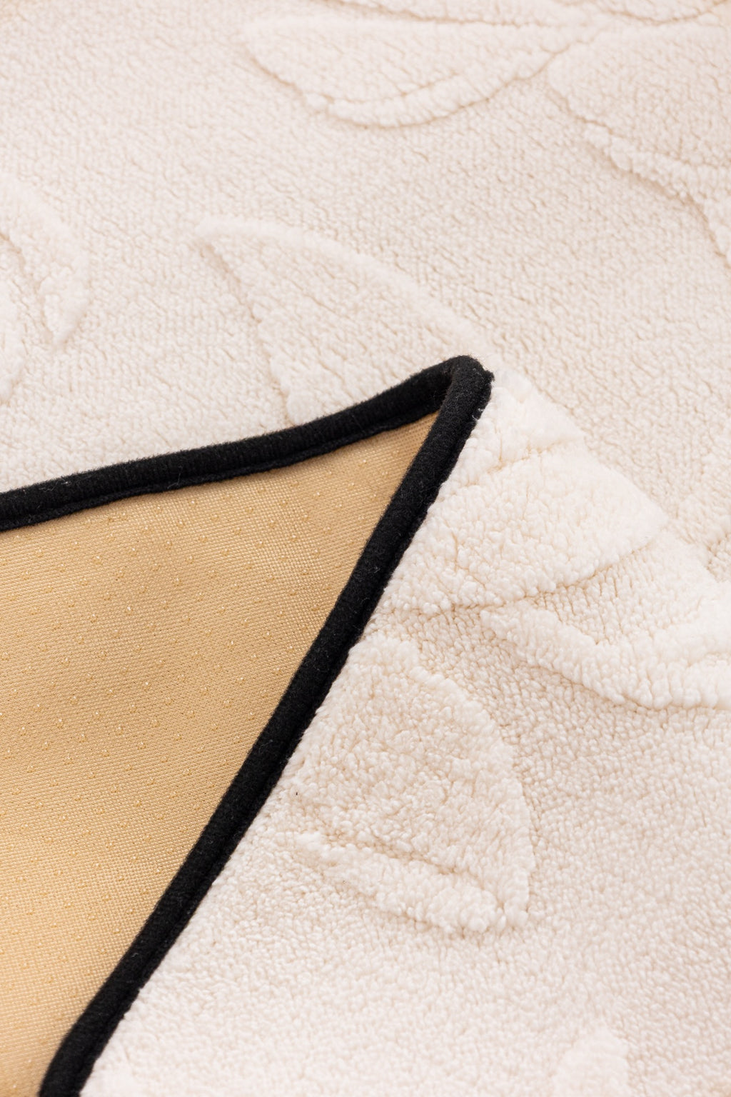 Sofa Decor Willow Quilted Leaf Sofa Seat Cover in Ivory Leaf - fabric texture and edge detail for quilted sofa seat covers in Australia