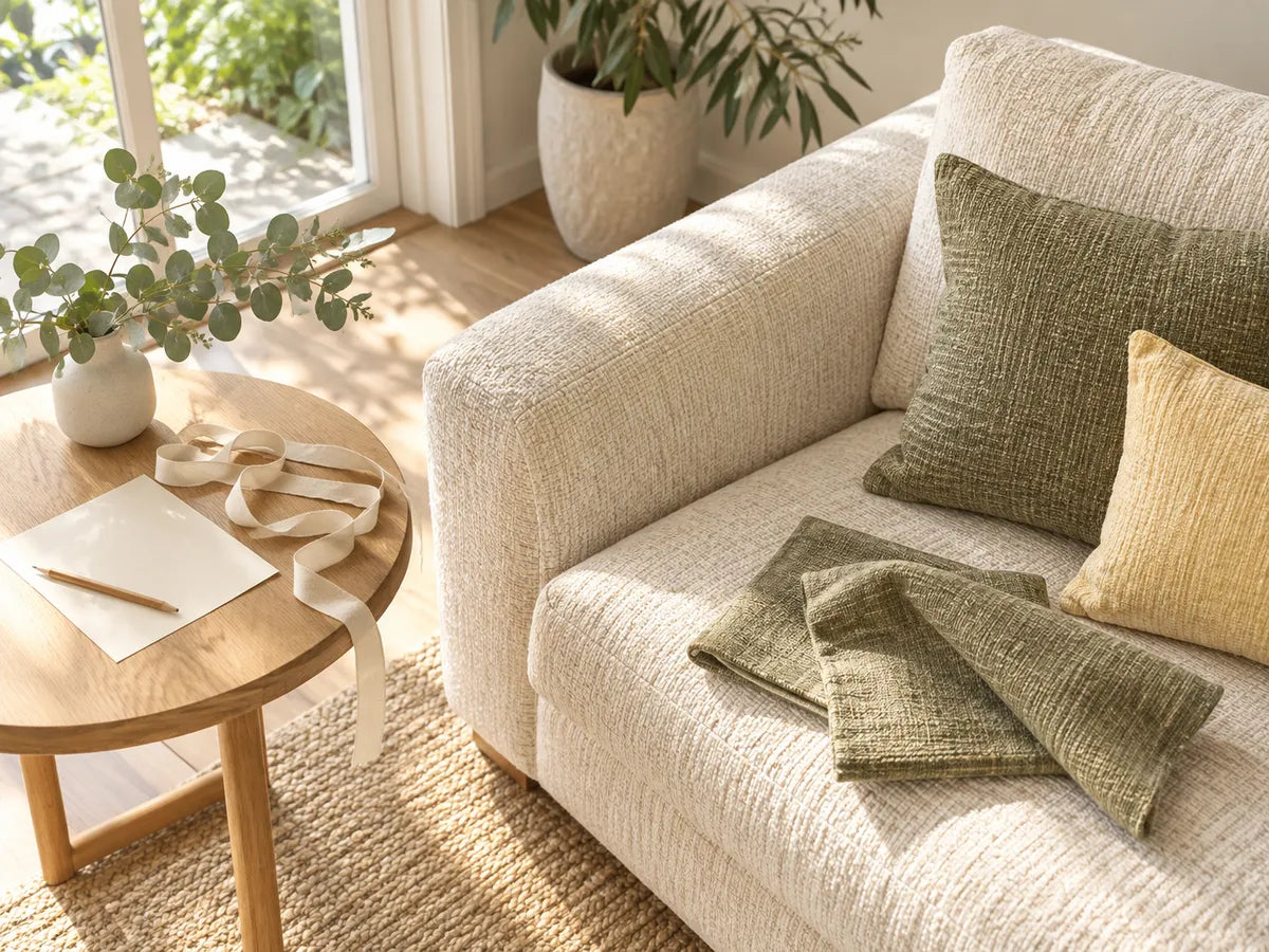 Chenille Sofa Covers styling illustration: plan the finished coverage