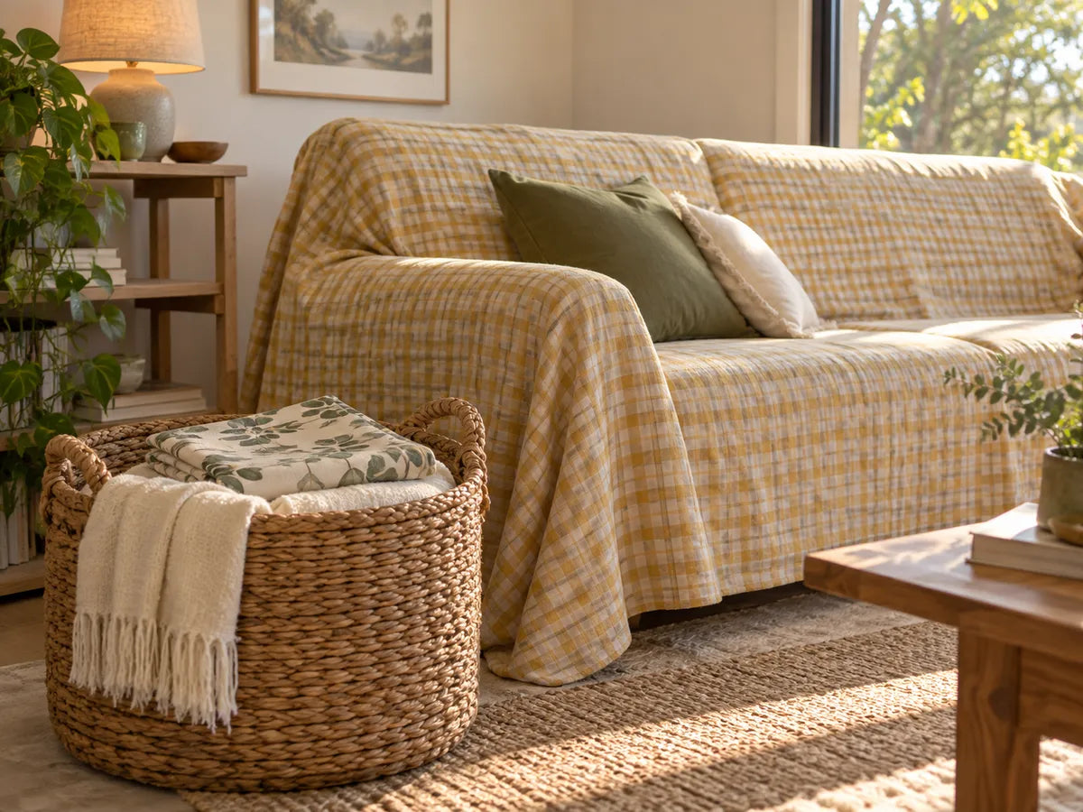 Patterned Sofa Covers styling illustration: keep the layout easy to reset