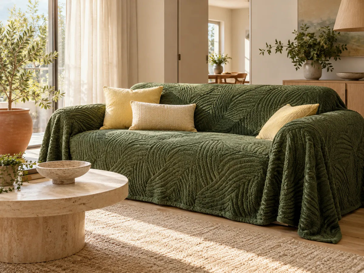 Plush Sofa Covers styling illustration: give the texture room to work